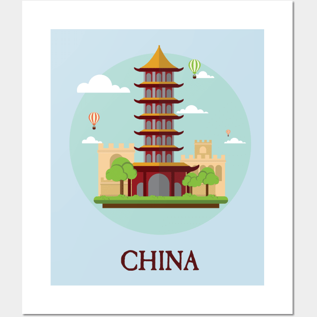 China Peoples Republic PRC Beijing Tourist Travellers Edition Wall Art by PatrioTEEism